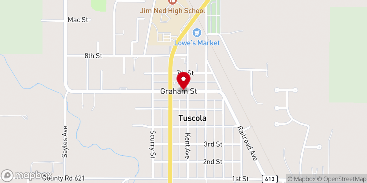 Map showing location of Tuscola