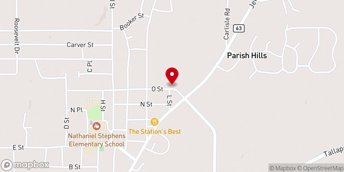 Map showing location of Orr Street Baptist Church