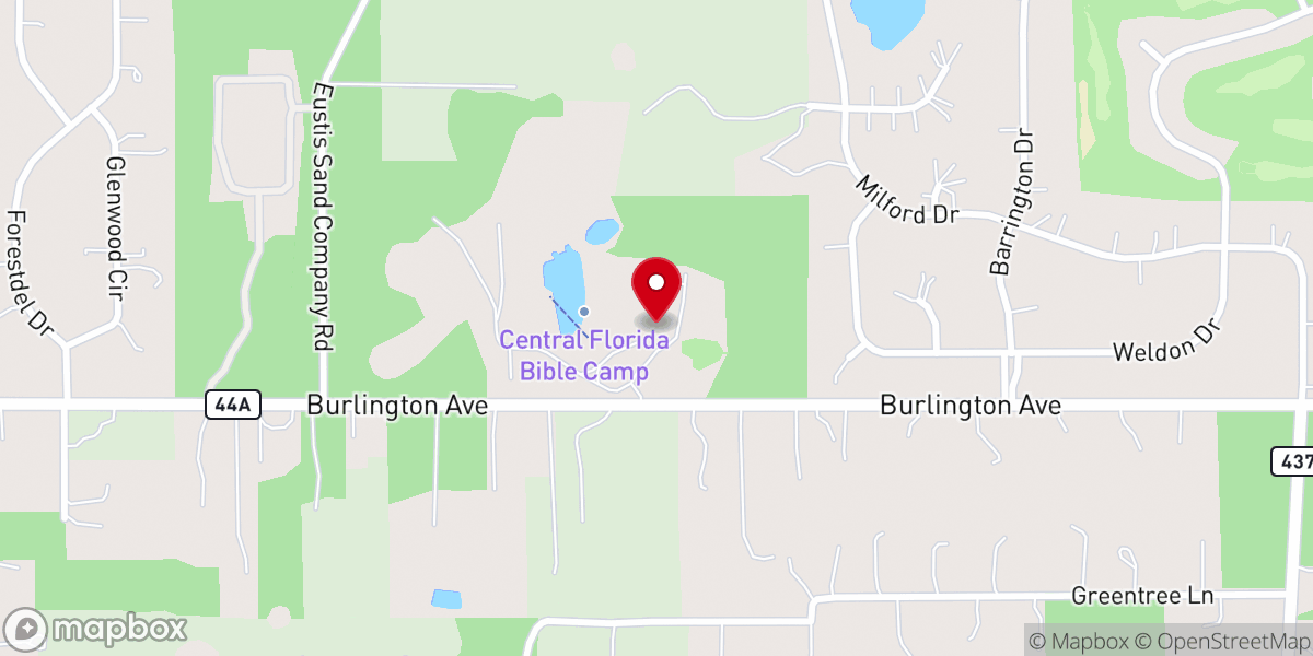 Map showing location of Central Florida Bible Camp