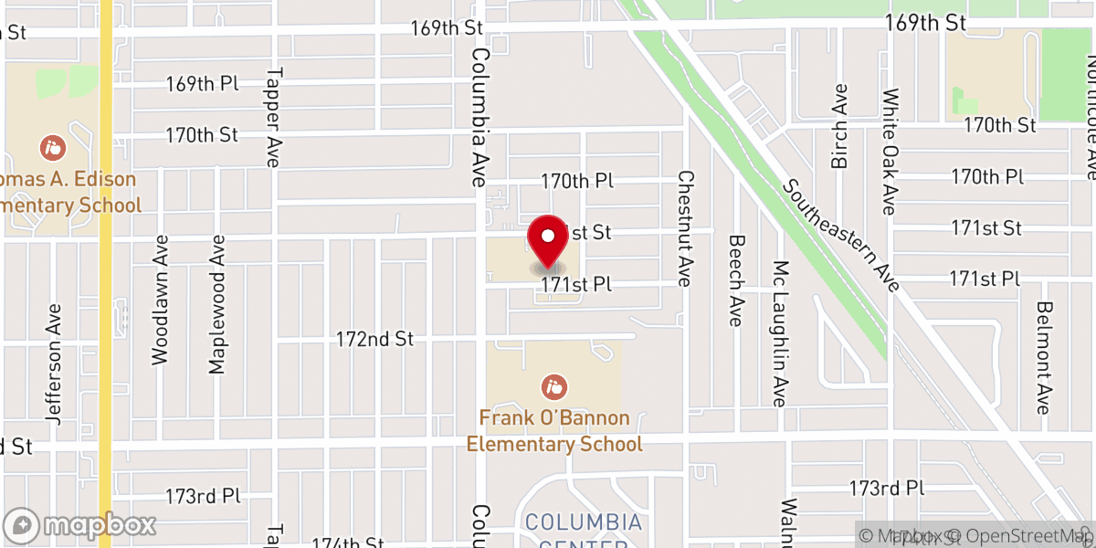 Map showing location of St. John Bosco Catholic School