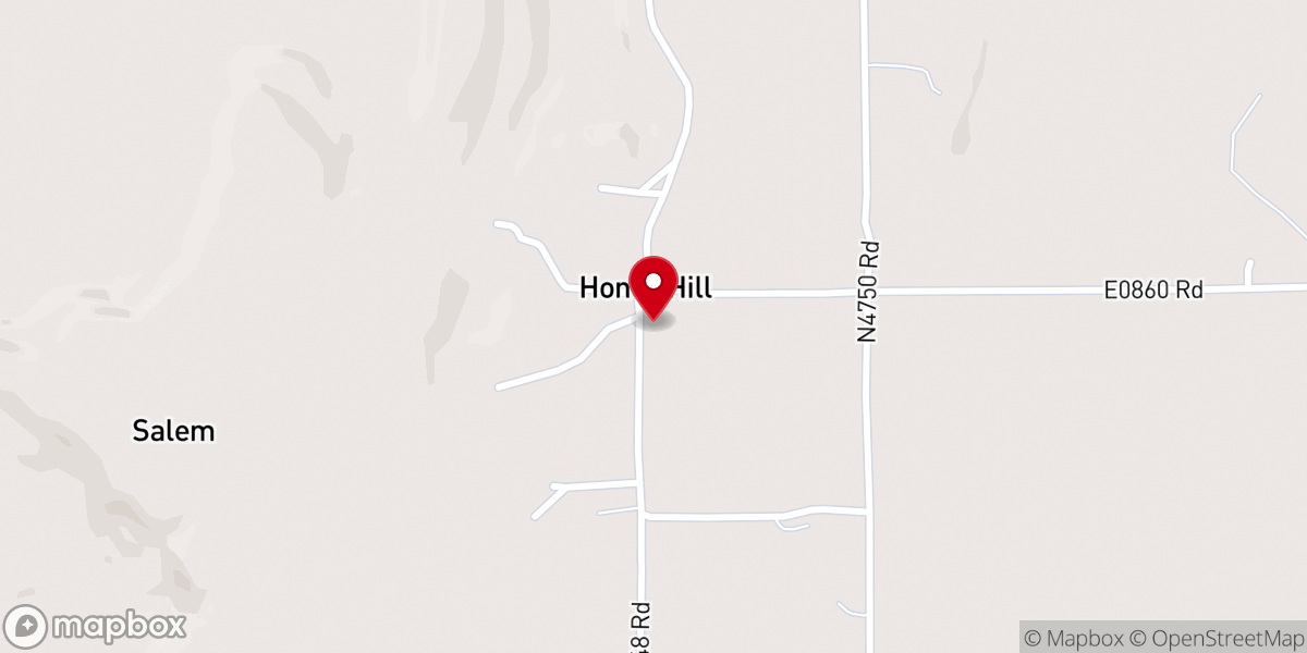 Map showing location of Honey Hill Church
