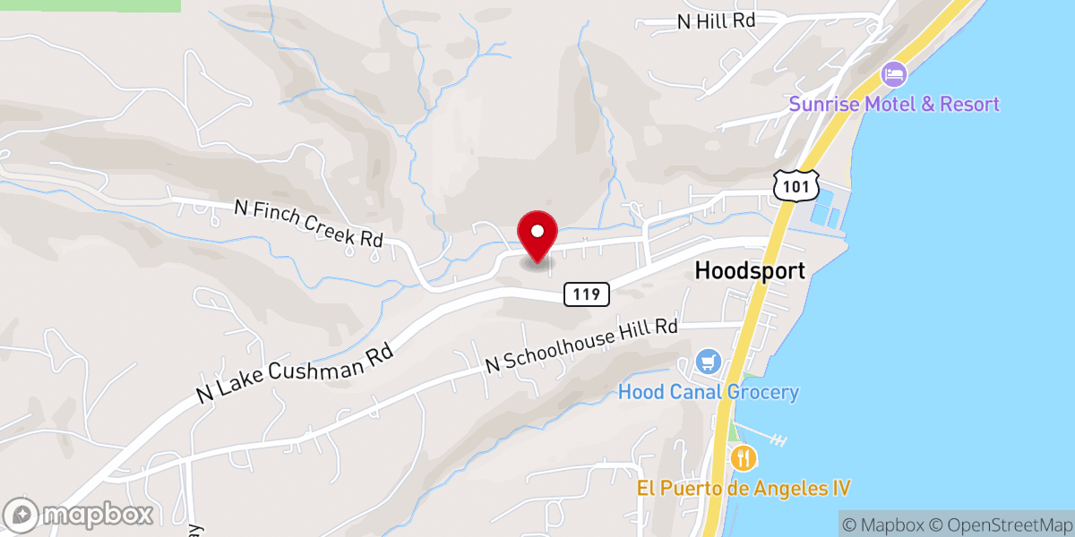 Map showing location of Hood Canal Food Bank