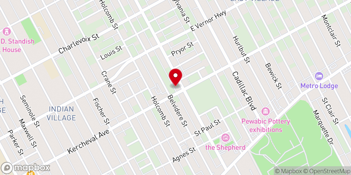 Map showing location of Coggins Memorial Christian Methodist Episcopal Church