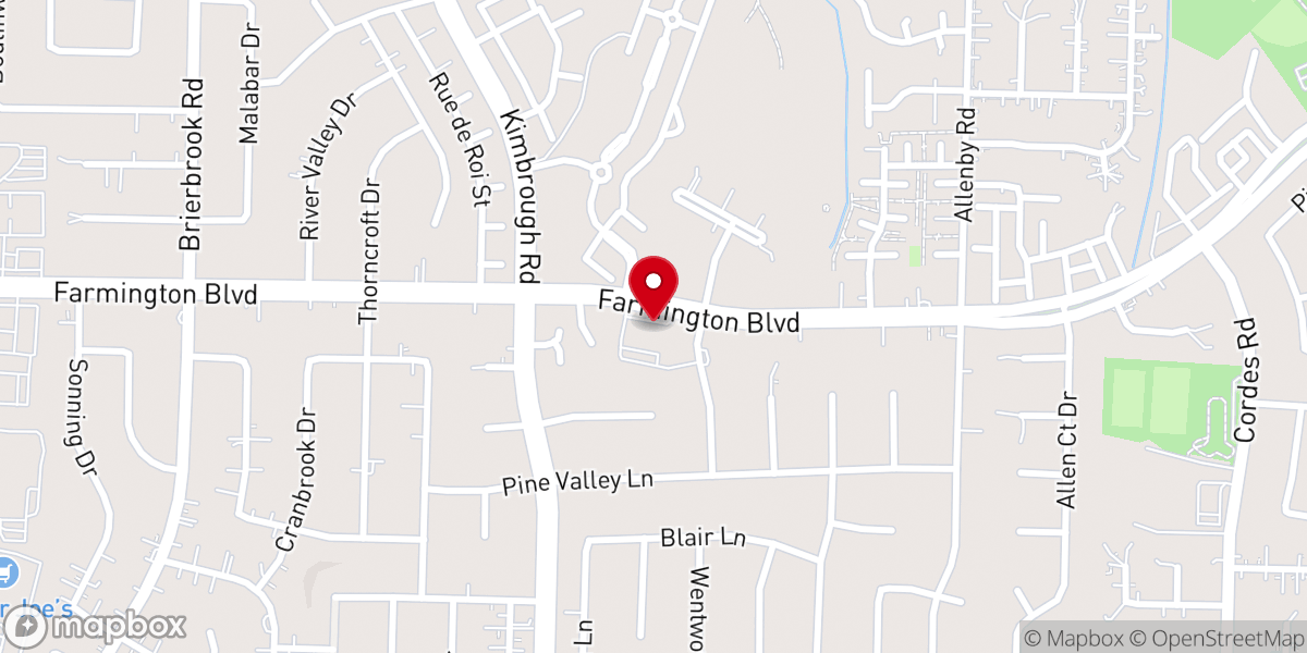 Map showing location of Farmington Presbyterian Church