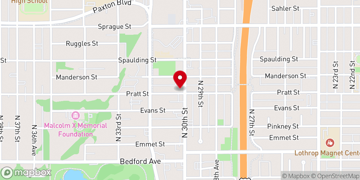 Map showing location of Temple of Praise & Worship Ministries