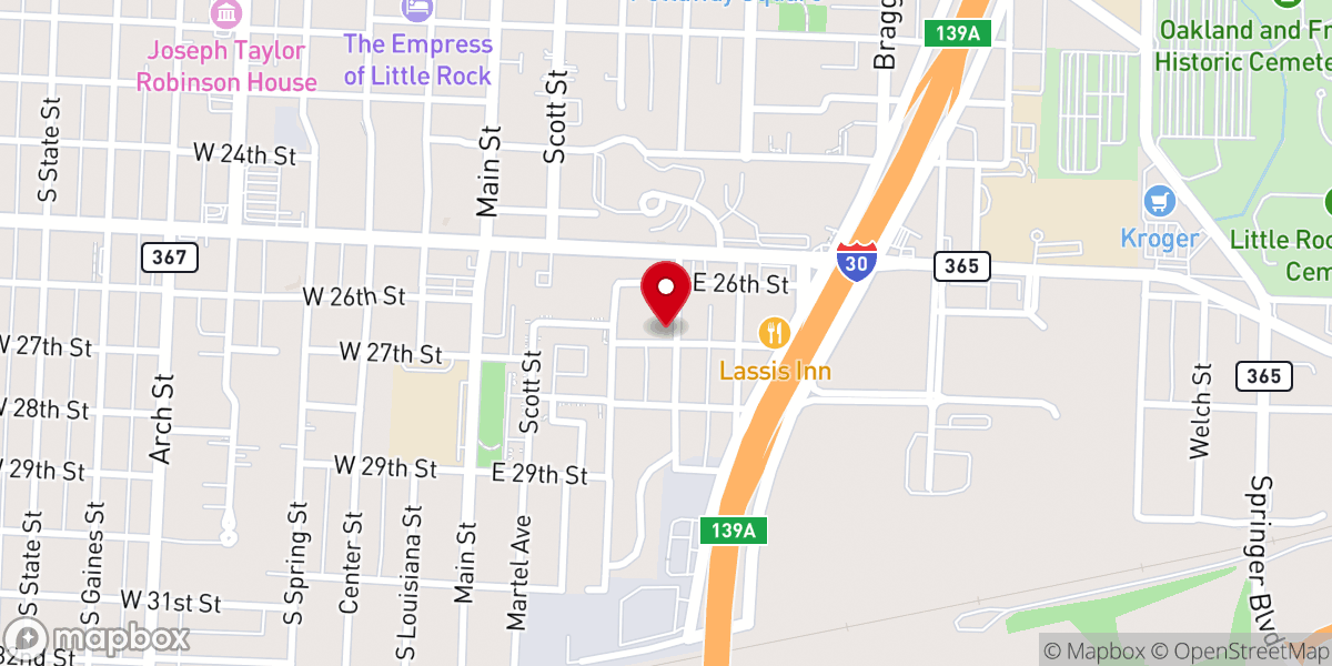 Map showing location of Duncan United Methodist Church