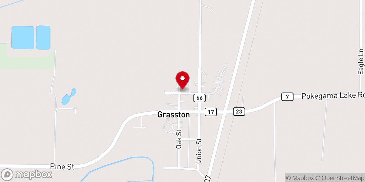 Map showing location of Grasston Baptist Church