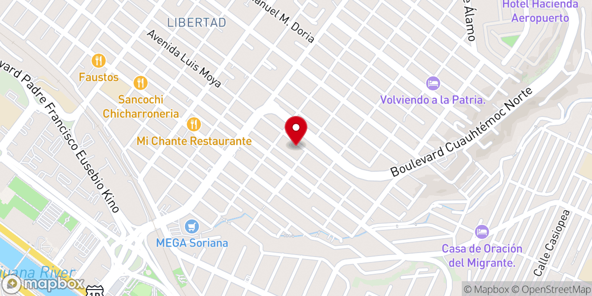 Map showing location of Iglesia Bautista Conservadora Berea