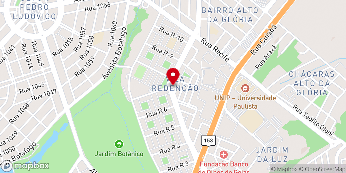 Map showing location of Igreja Batista Redenção