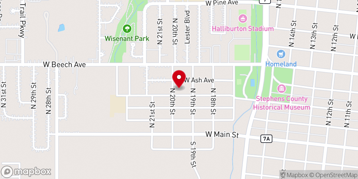 Map showing location of Oak Avenue Church-The Nazarene