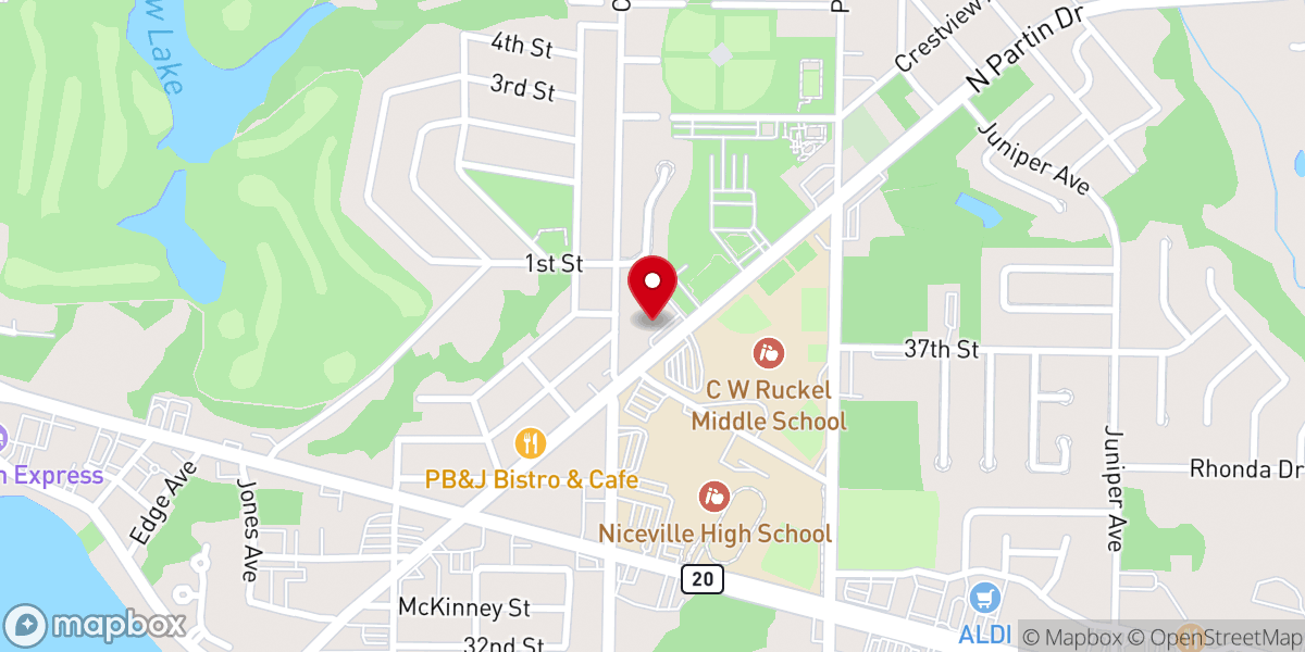 Map showing location of St. Jude's Episcopal Church