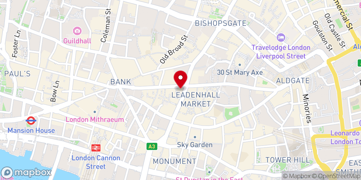 Map showing location of St Peter-upon-Cornhill Church