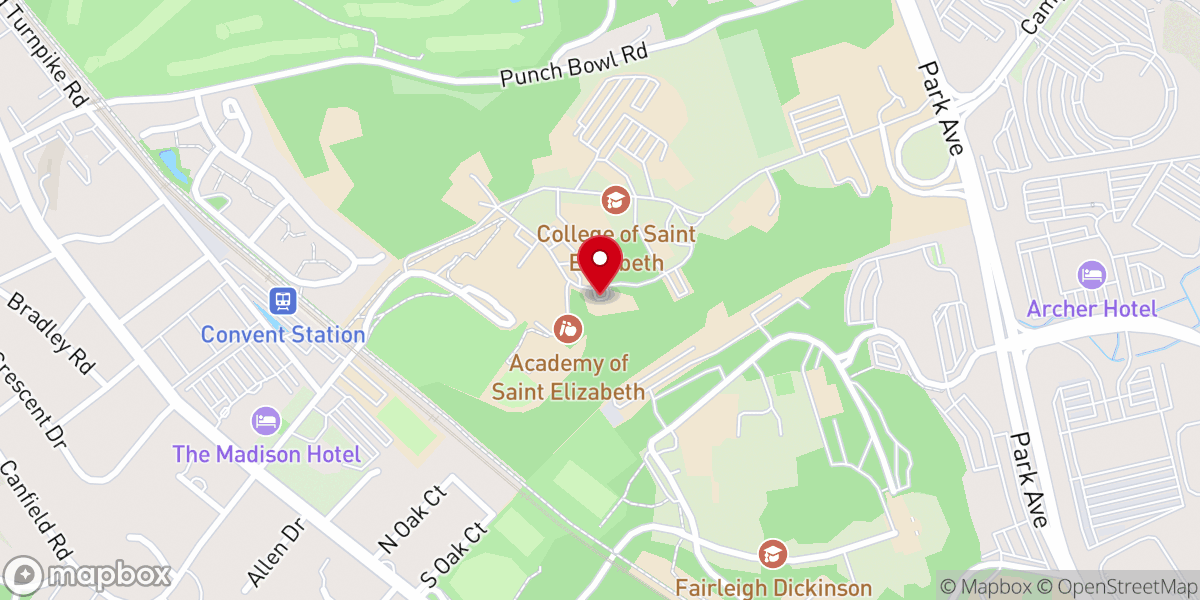 Map showing location of Saint Elizabeth University