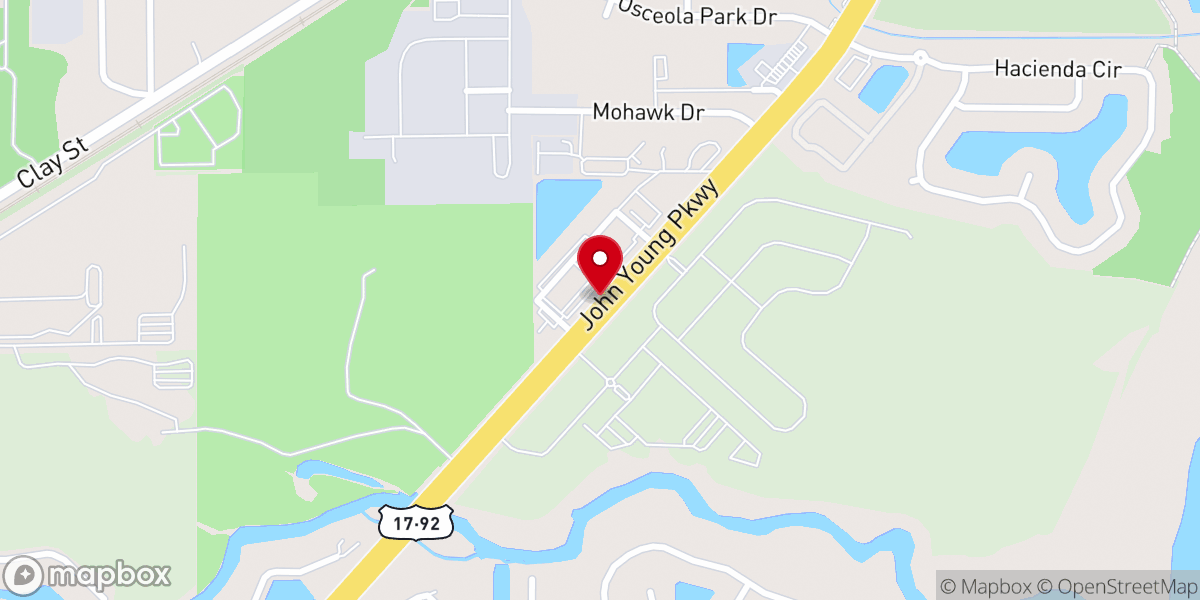 Map showing location of Church of God of Prophecy Kissimmee