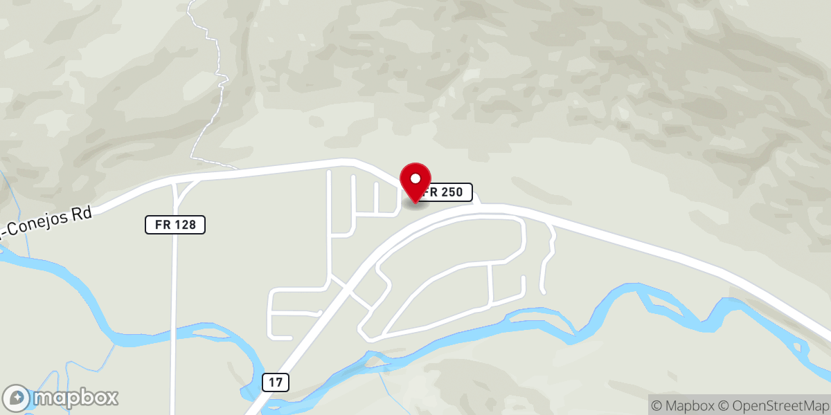 Map showing location of San Juan Mountain Church