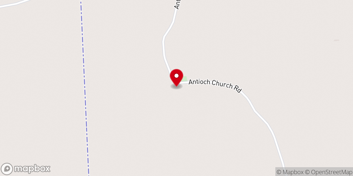 Map showing location of Antioch Baptist Church