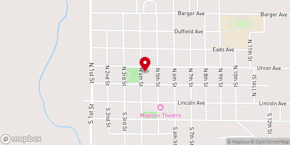 Map showing location of Grace Lutheran Church