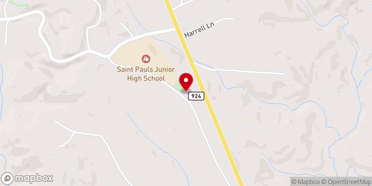 Map showing location of Saint Paul Church of the Brethren