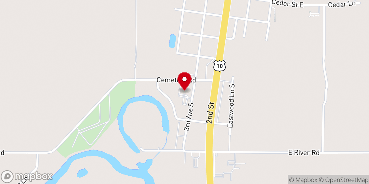Map showing location of Motley United Methodist Church
