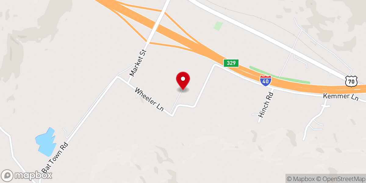 Map showing location of Crab Orchard Christian Church