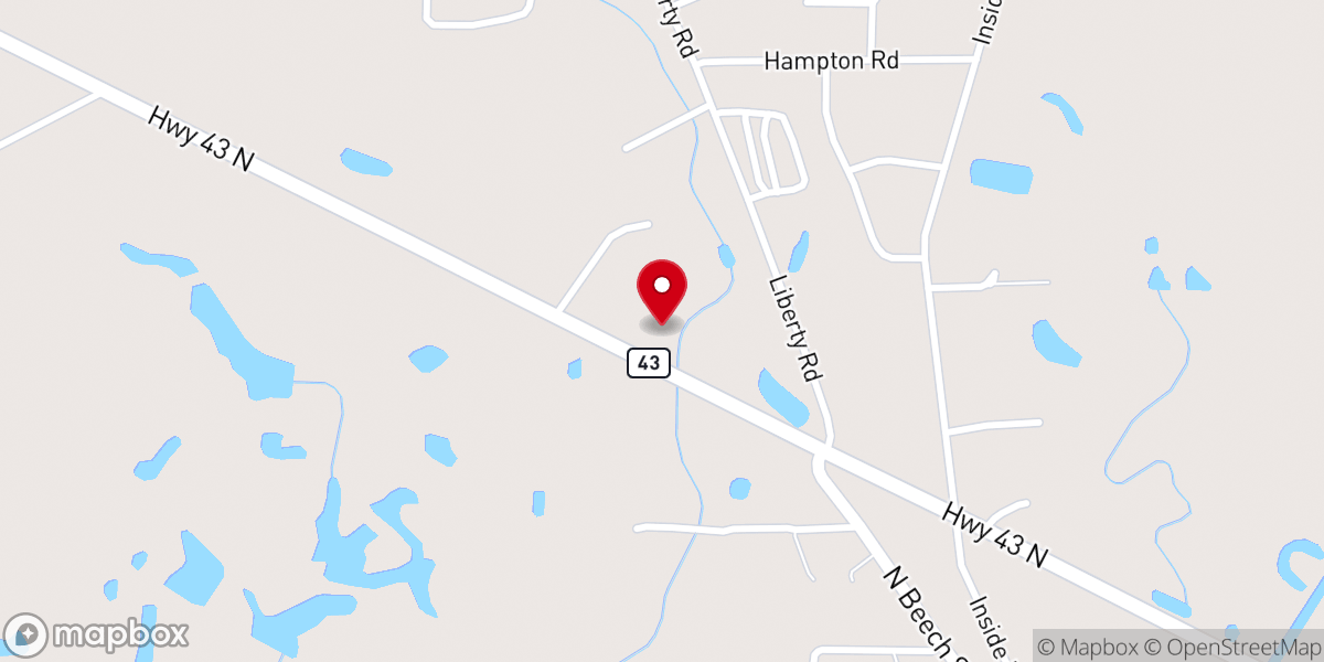 Map showing location of Unity Baptist Church