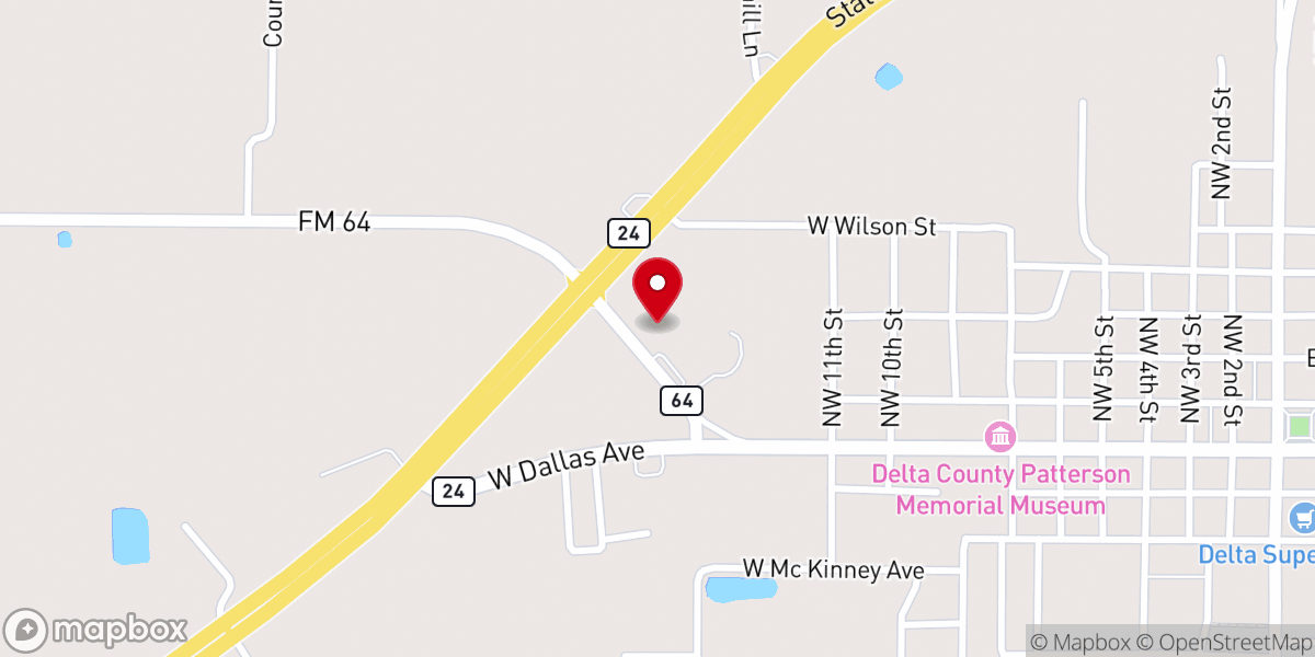 Map showing location of Cooper Church of Christ