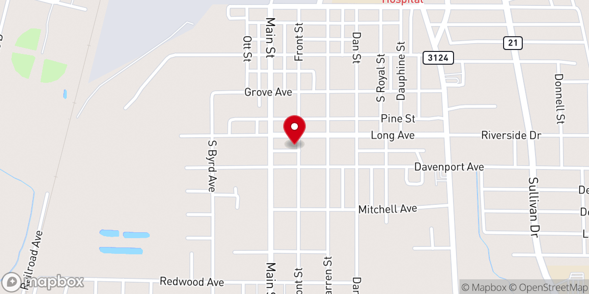Map showing location of Parsonage Main Street Church