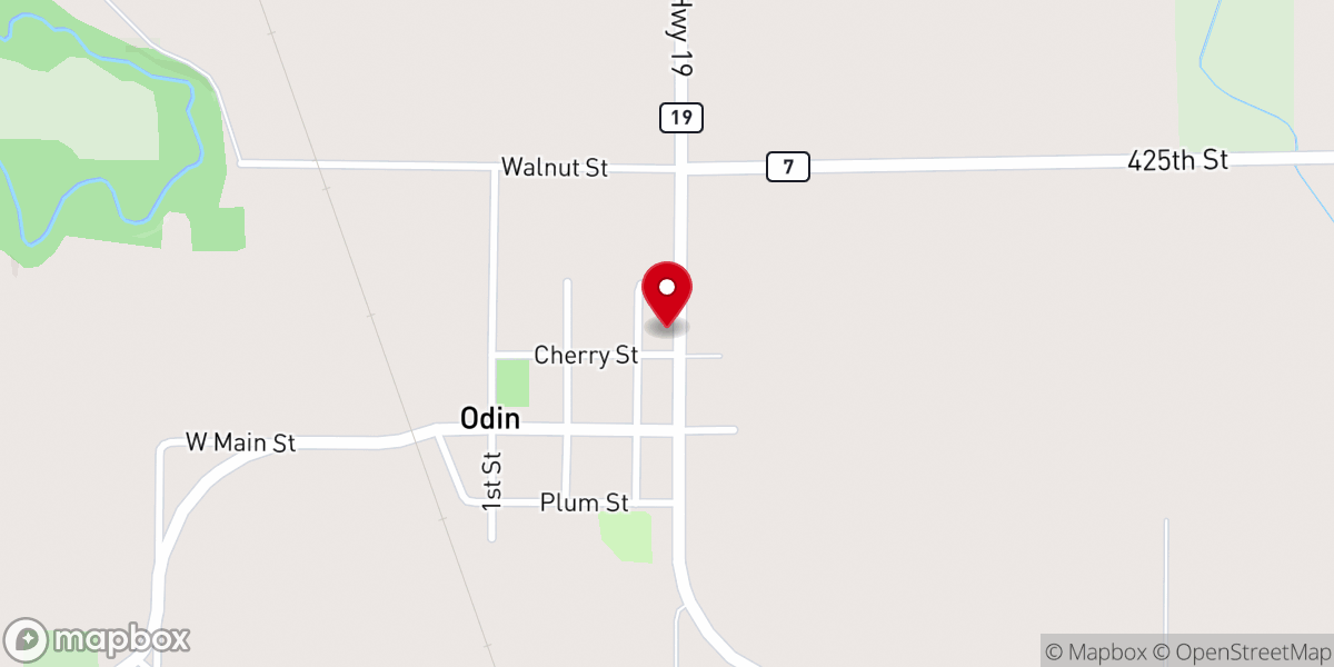 Map showing location of Zion Lutheran Church, ELCA
