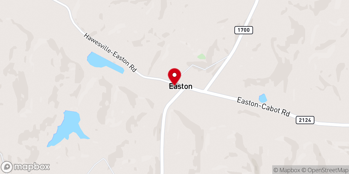 Map showing location of Easton Community Church