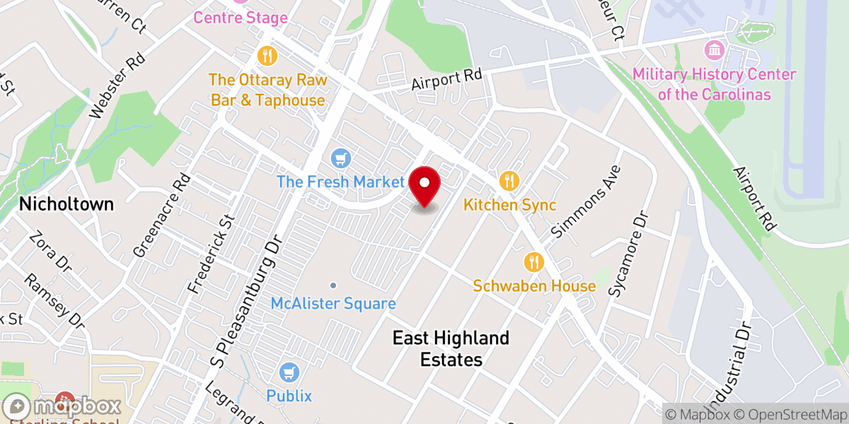 Map showing location of Thrive Church