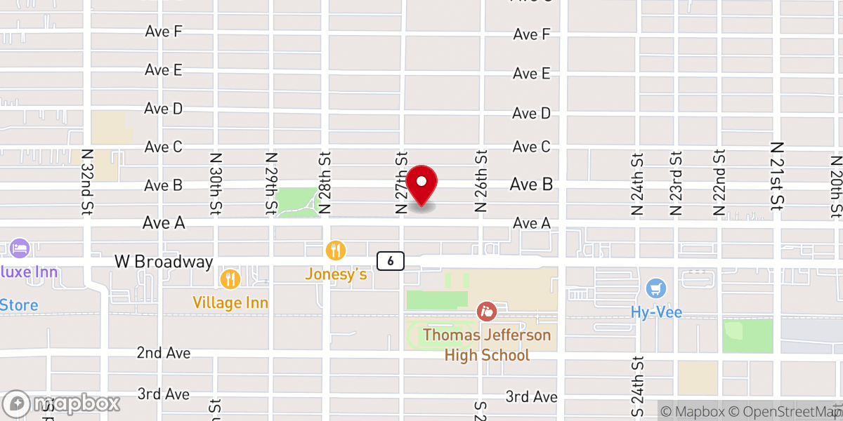 Map showing location of Broadway Christian Church
