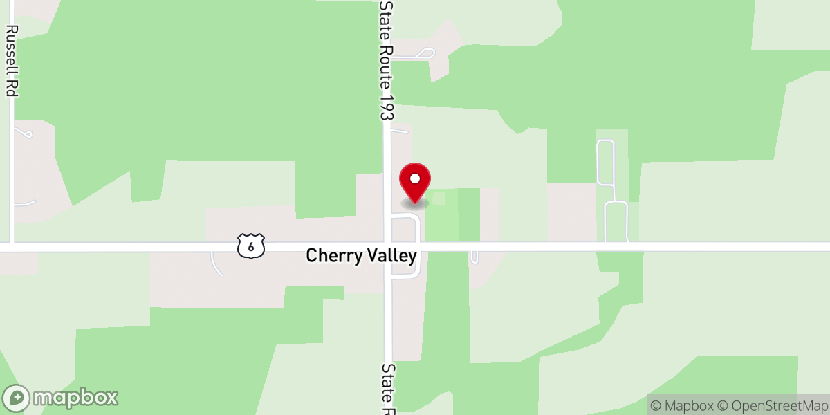 Map showing location of Cherry Valley United Methodist Church