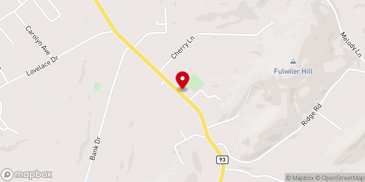 Map showing location of First Baptist Church