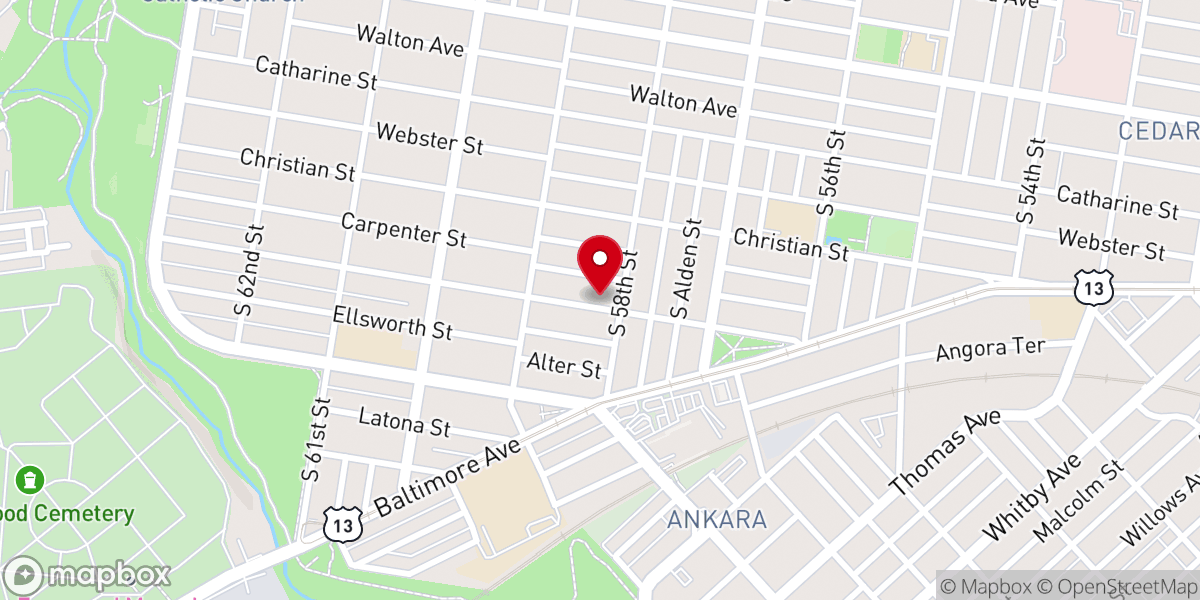 Map showing location of Cobbs Creek Prayer Band Inc