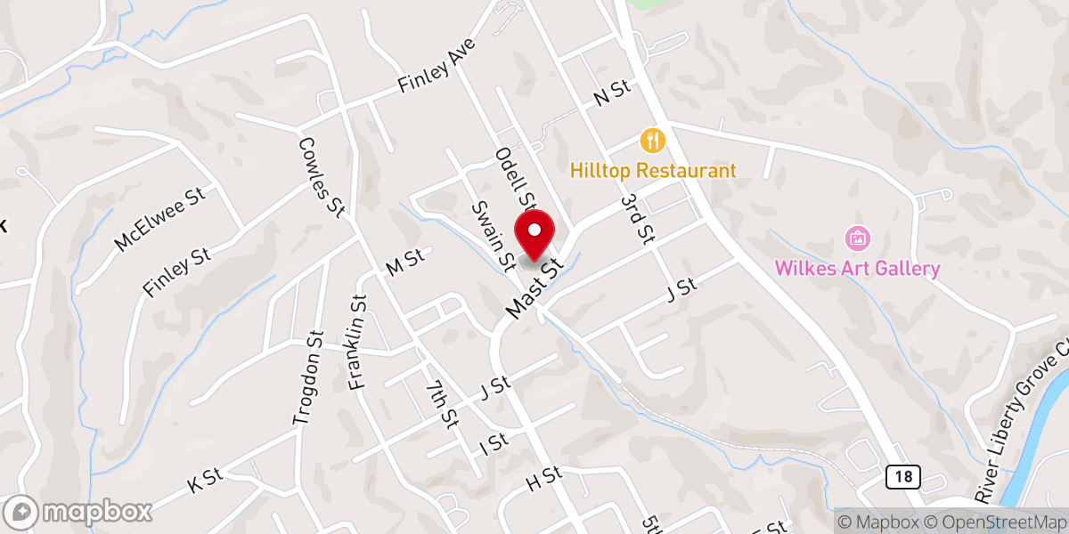 Map showing location of Northside Chapel