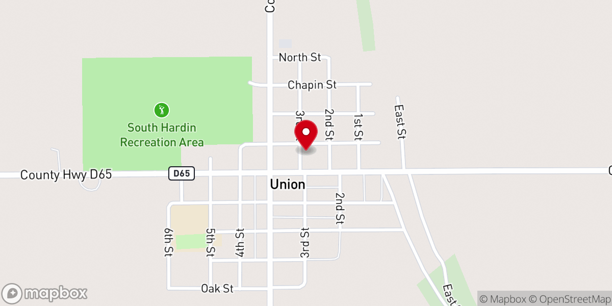 Map showing location of Union Community Church