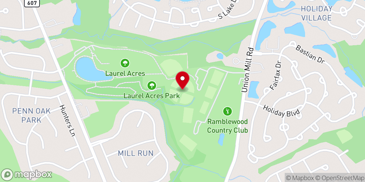 Map showing location of Mount Laurel Baseball League