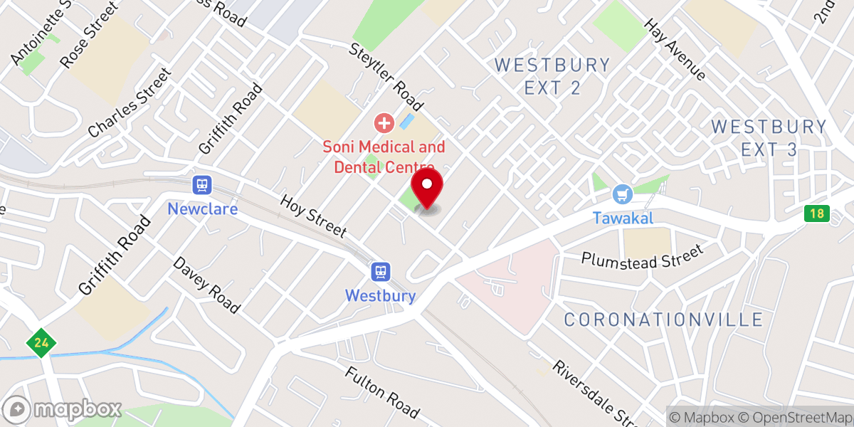 Map showing location of Saint Francis Anglican Church