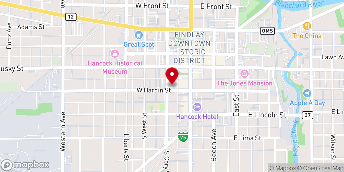 Map showing location of Trinity Episcopal Church