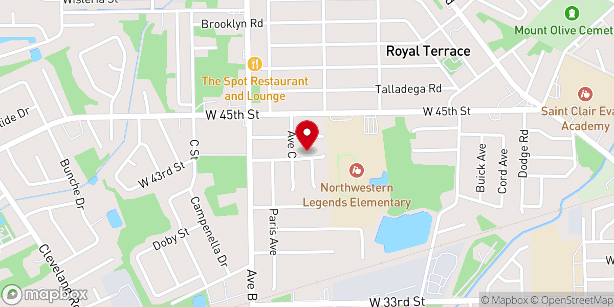 Map showing location of Unity Christian Church