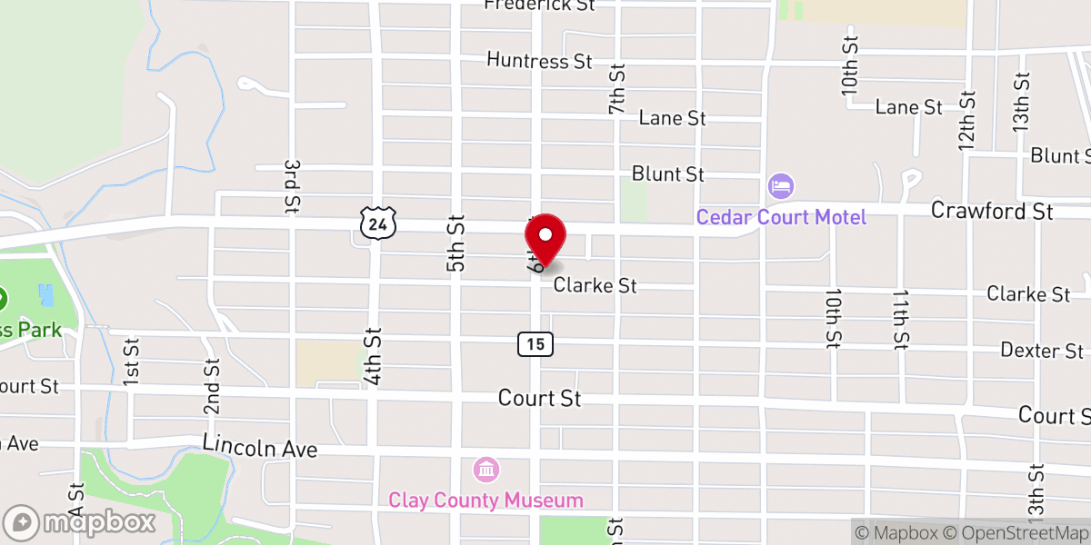 Map showing location of St Paul's Episcopal Church