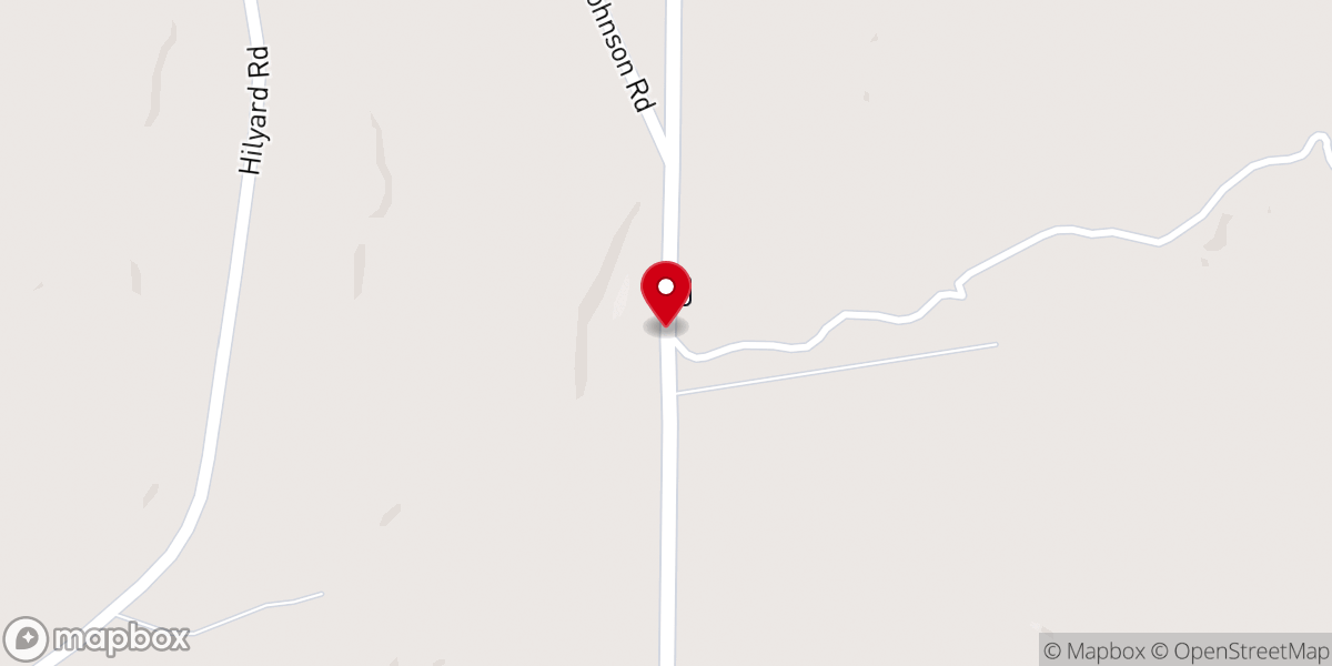Map showing location of Hickory Tree Church