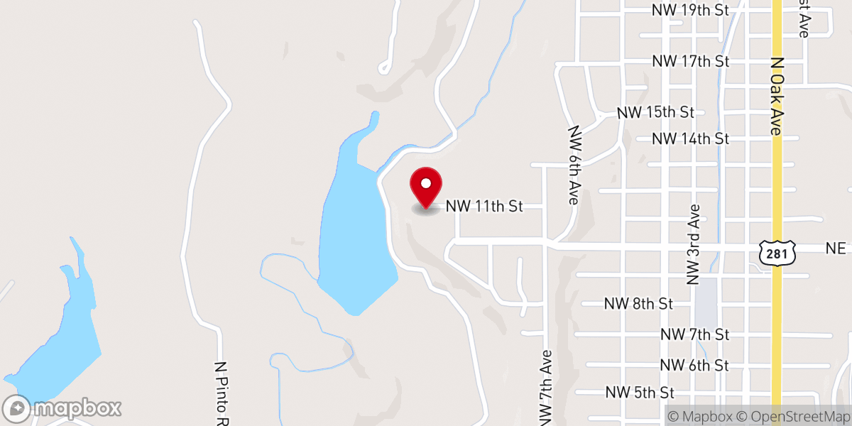 Map showing location of Cowboy Church of Mineral Wells