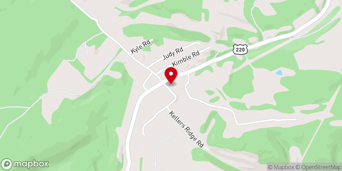 Map showing location of Bethel Pentecostal Church