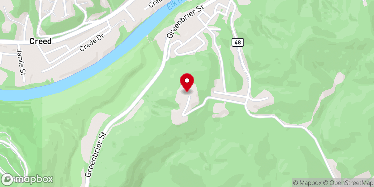 Map showing location of Kanawha Baptist Temple