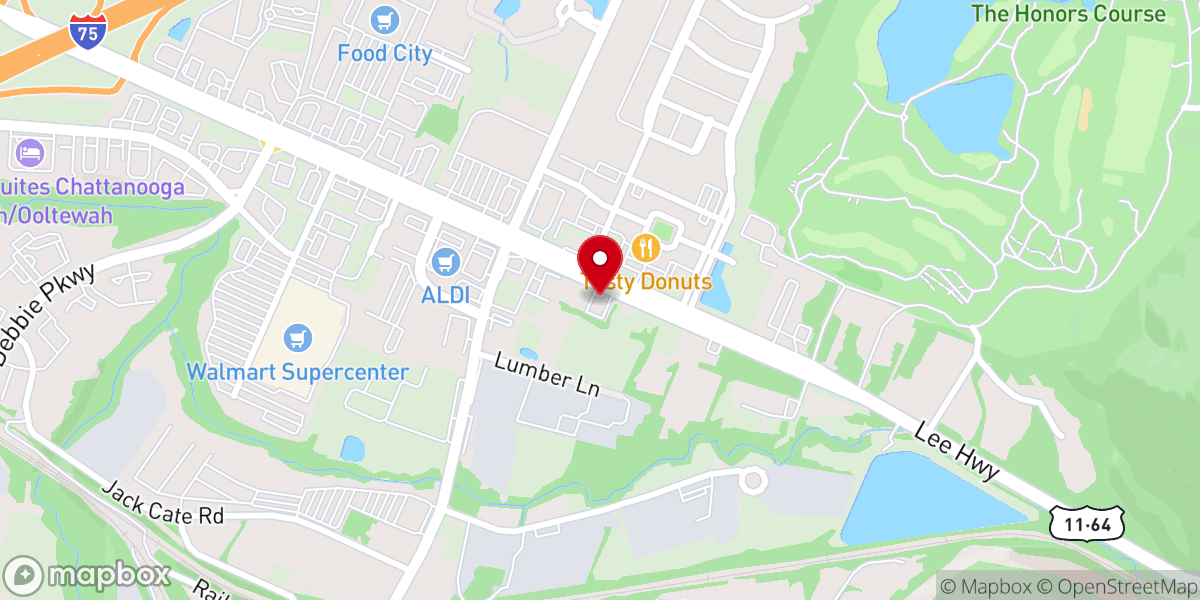 Map showing location of Ooltewah Church of God
