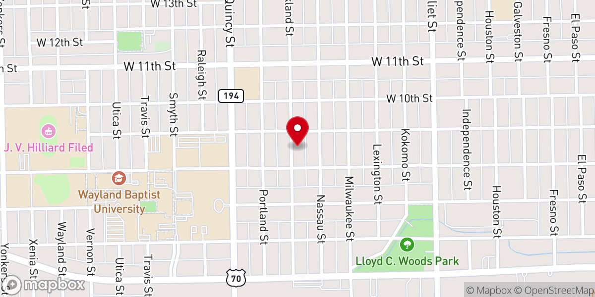 Map showing location of St Paul Parrish Hall