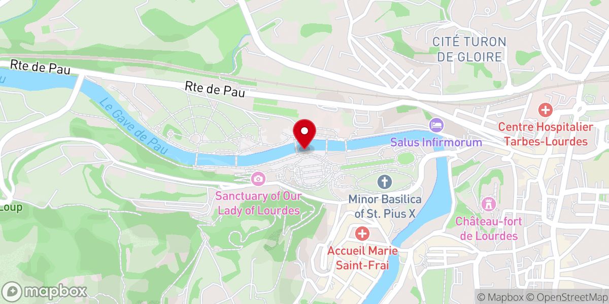 Map showing location of Fontaine de Lourdes