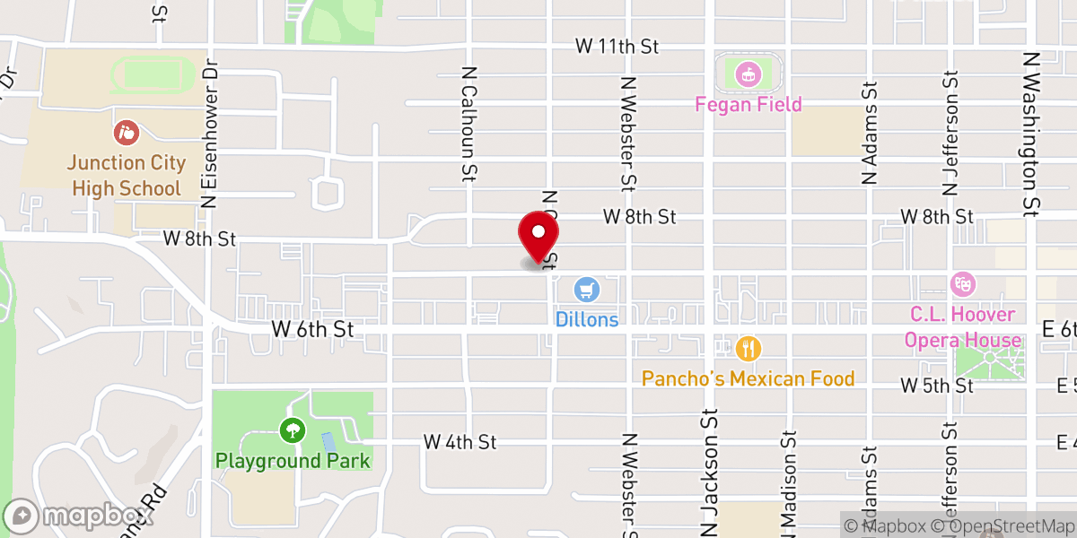 Map showing location of Geary County Food Pantry