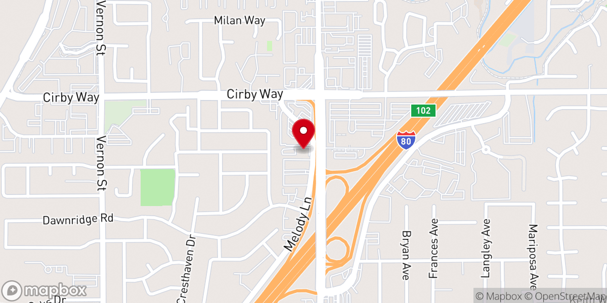 Map showing location of First Ukrainian Evangelical Baptist Church of Sacramento
